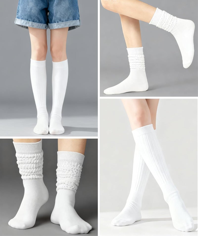 TRIITECH Store 3 Pairs Scrunchy Socks for Women,Slouch Socks Women Knee High Scrunch Socks Size 5-11 - Image 5
